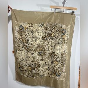 Vintage Lena G.I.H. Tiger Jungle Silk Scarf 34x43”